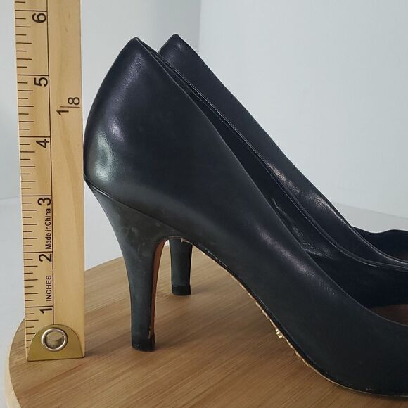 SCHUTZ Brazil Black Leather High Heel Classic Pumps Size US 6/ EU 37 - Picture 9 of 9